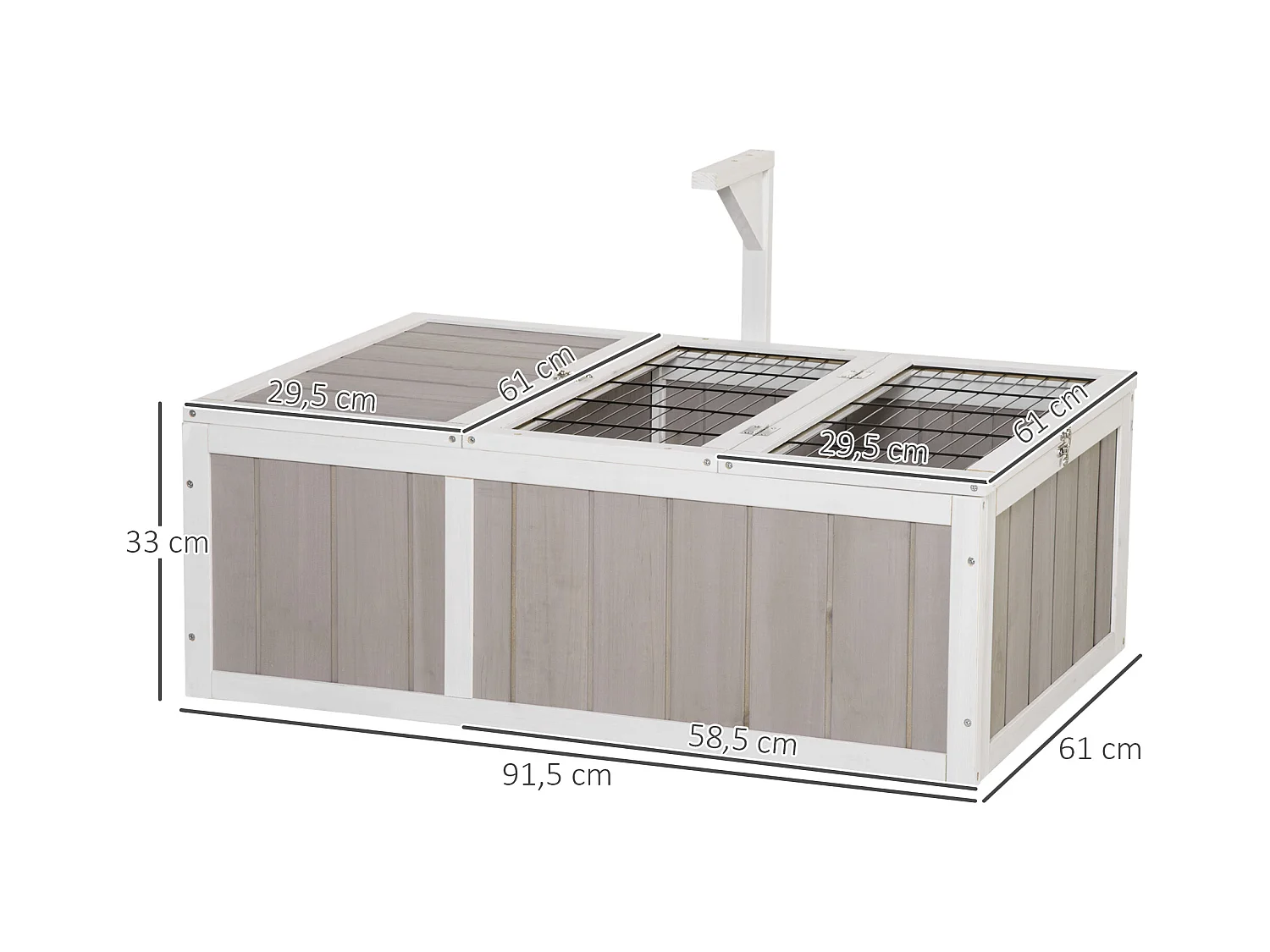 Enclos pour tortue - parc pour tortue - maison pour tortue terrestre - enclos extérieur avec grillage - bois sapin gris blanc