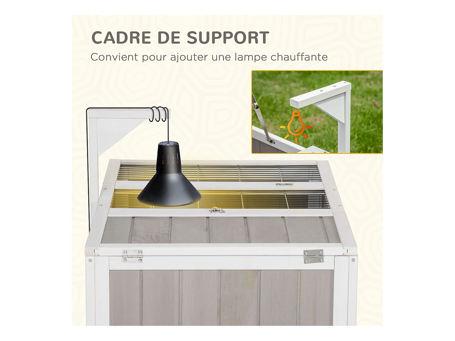 Enclos pour tortue - parc pour tortue - maison pour tortue terrestre - enclos extérieur avec grillage - bois sapin gris blanc