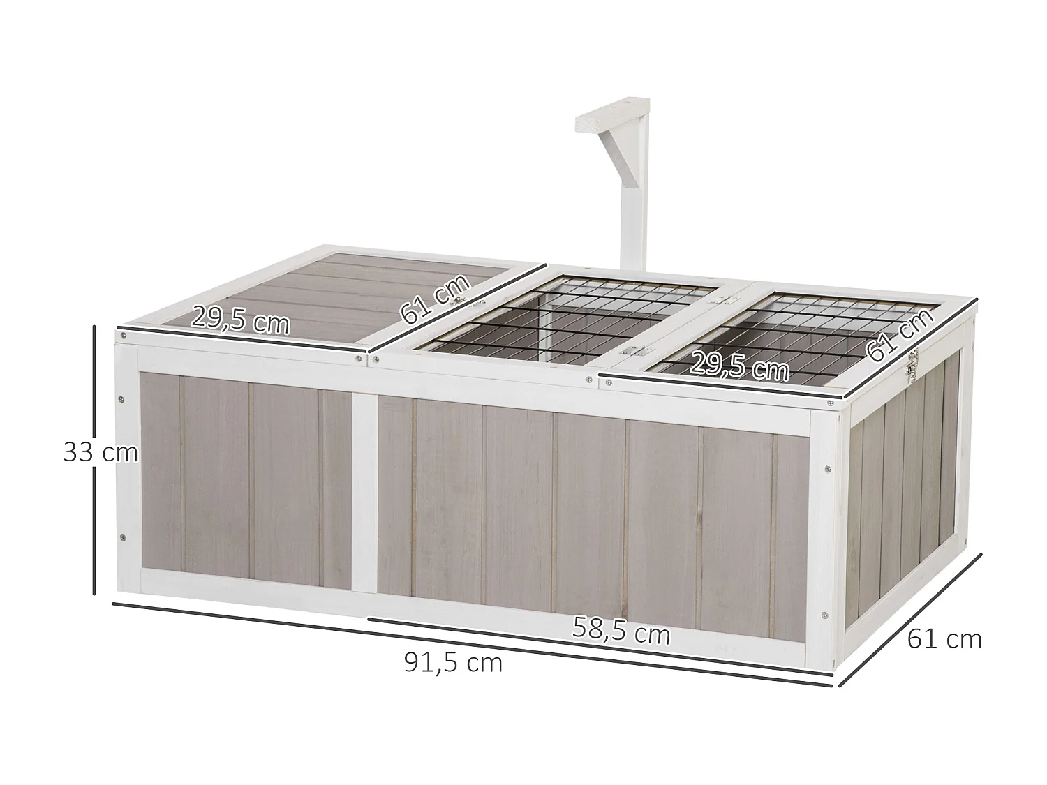 Enclos pour tortue - parc pour tortue - maison pour tortue terrestre - enclos extérieur avec grillage - bois sapin gris blanc