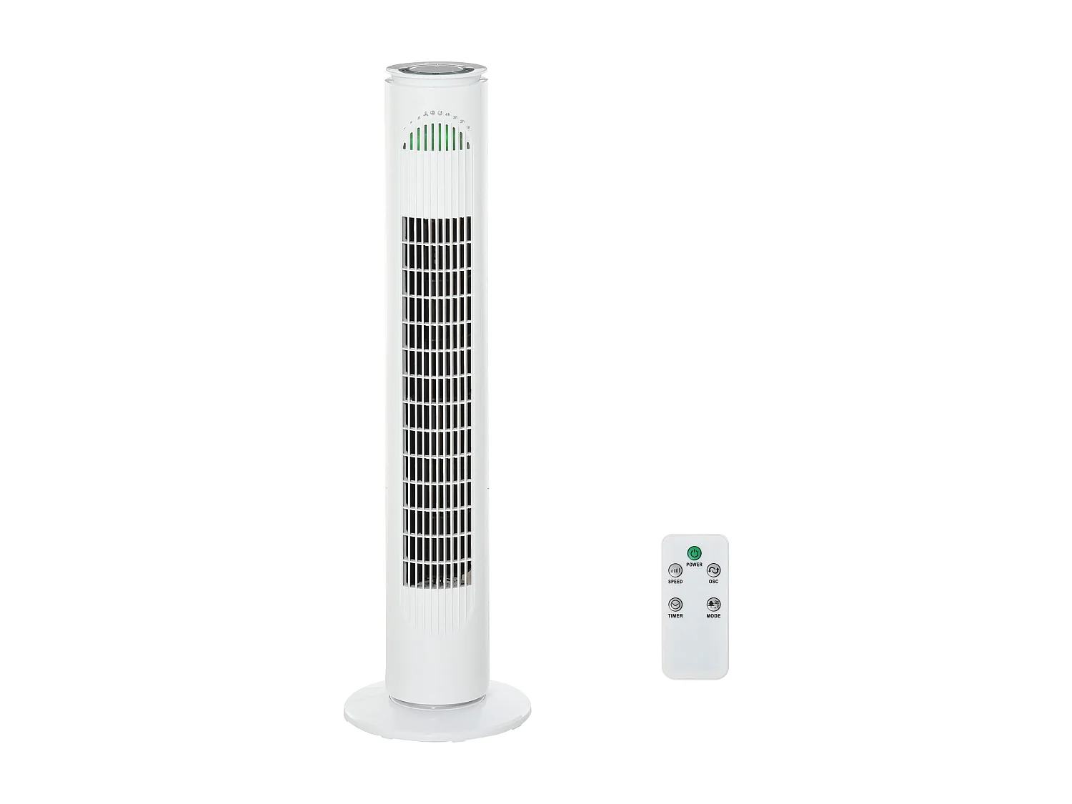 Ventilateur colonne tour oscillant 45 W silencieux télécommande incluse minuterie 3 modes 3 vitesses blanc