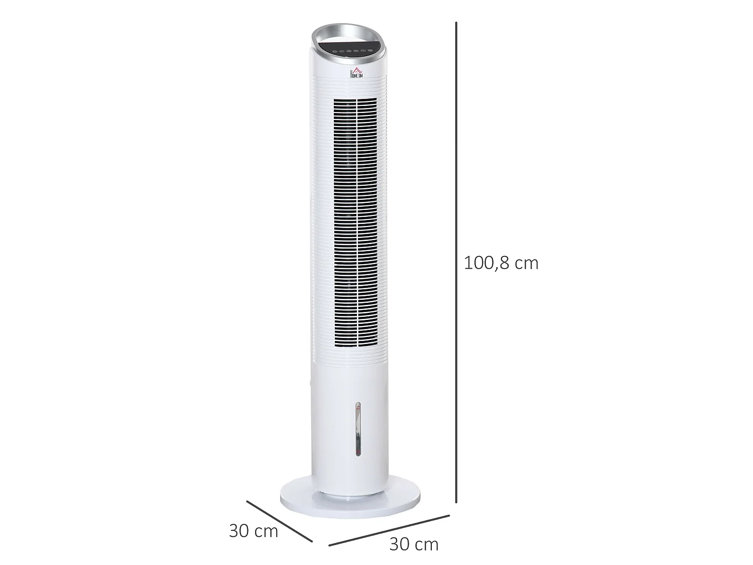 HOMCOM Ventilateur colonne rafraichieur d'air humidificateur 3 en 1 - puiance 60 W - ocillant, ilencieux - timer, 3 mode, 3 vitee - télécommande inclue - blanc