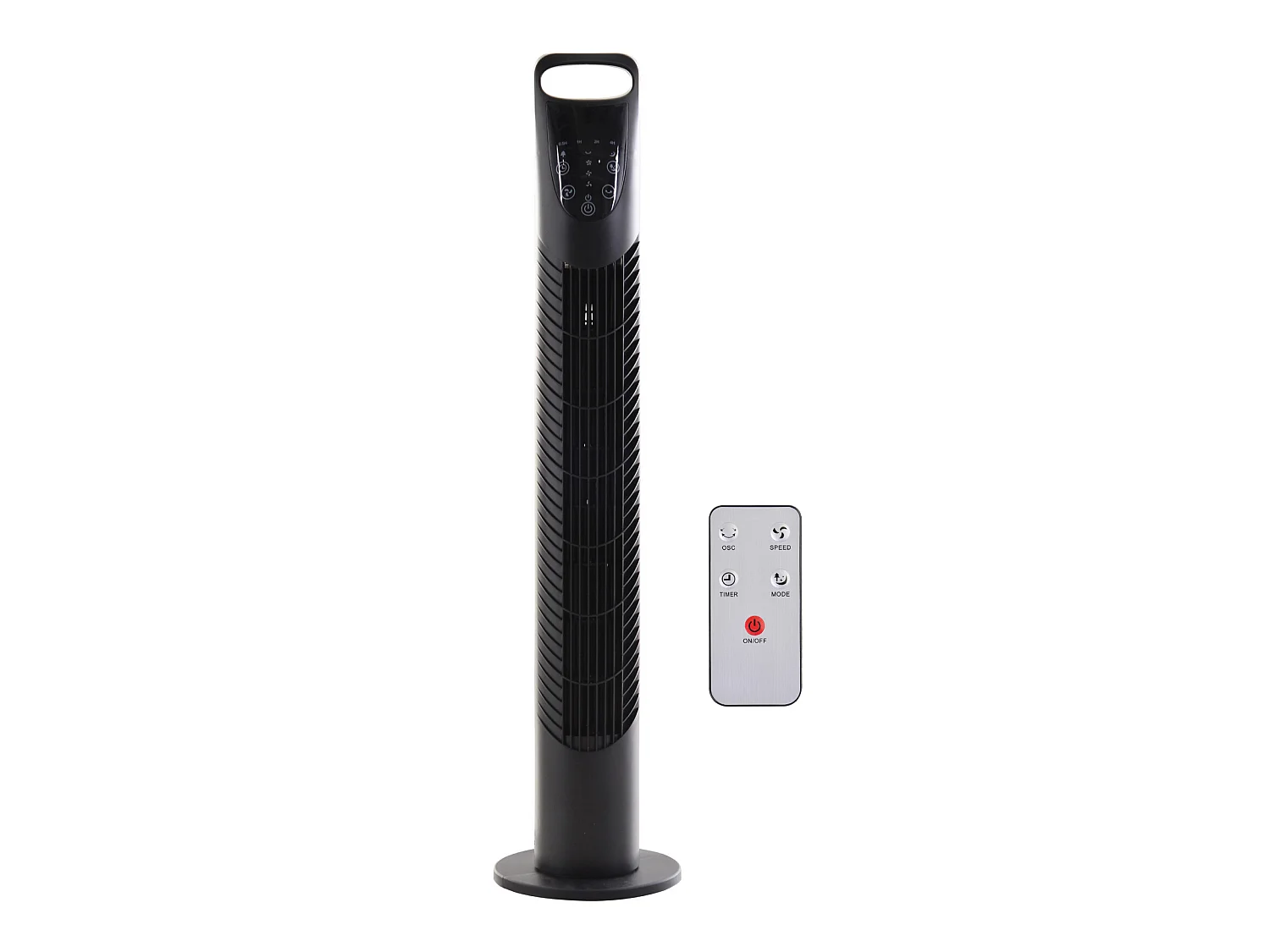 Ventilateur colonne tour oscillant silencieux 40 W télécommande panneau contrôle tactile 3 vitesses Ø 18 x 78H cm noir