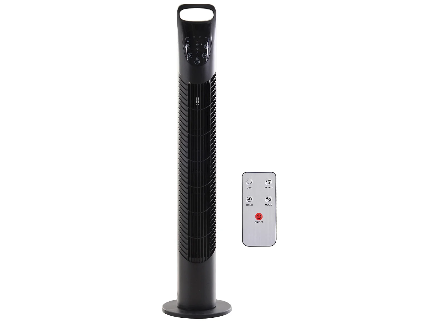 Ventilateur colonne tour oscillant silencieux 40 W télécommande panneau contrôle tactile 3 vitesses Ø 18 x 78H cm noir