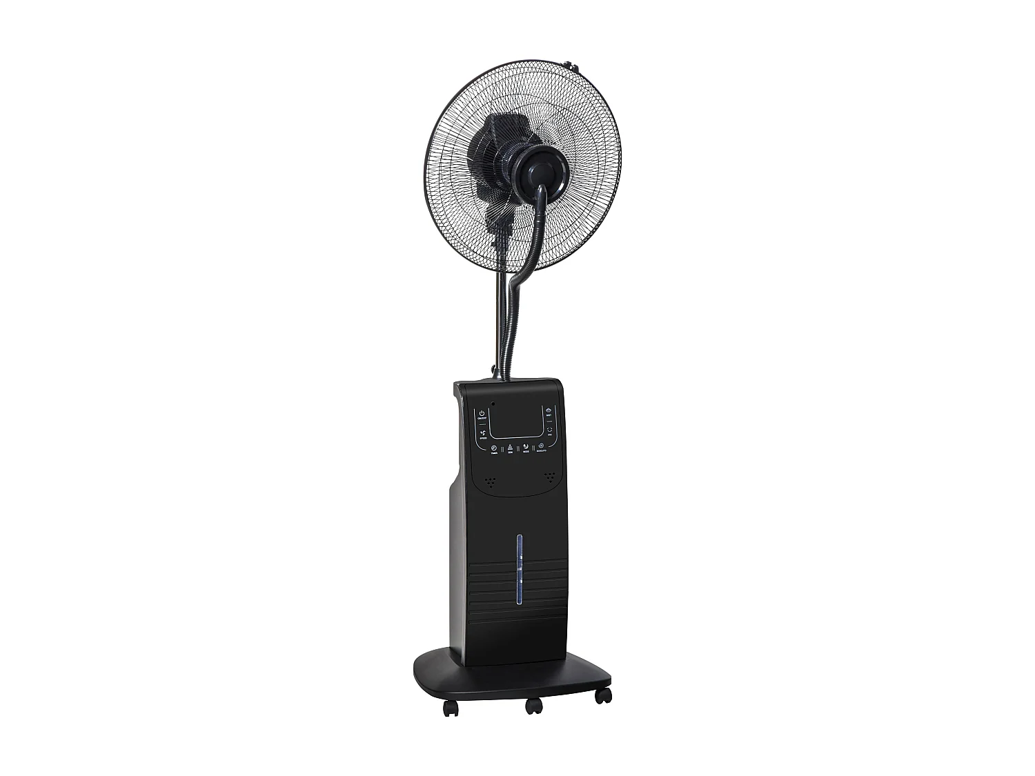 HOMCOM Ventilateur brumisateur sur roulettes - oscillant silencieux 90 W avec télécommande - minuterie 3 modes 3 vitesses - noir