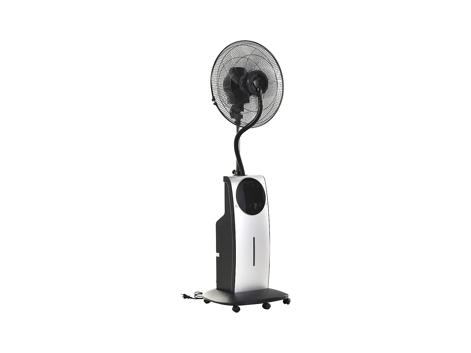 HOMCOM Ventilateur brumisateur sur roulettes - oscillant silencieux 90 W avec télécommande - minuterie 3 modes 3 vitesses Ø 44,5 x 135H cm gris noir