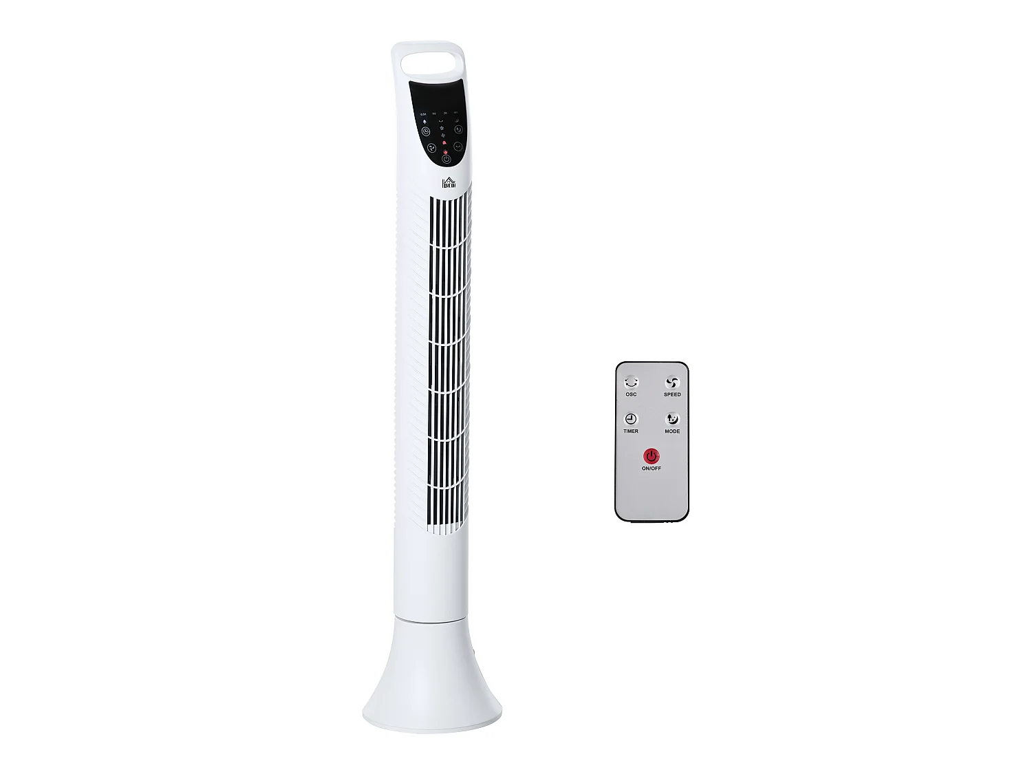 Ventilateur colonne tour oscillant silencieux 40 W télécommande panneau contrôle tactile 3 vitesses H.91,5 cm blanc