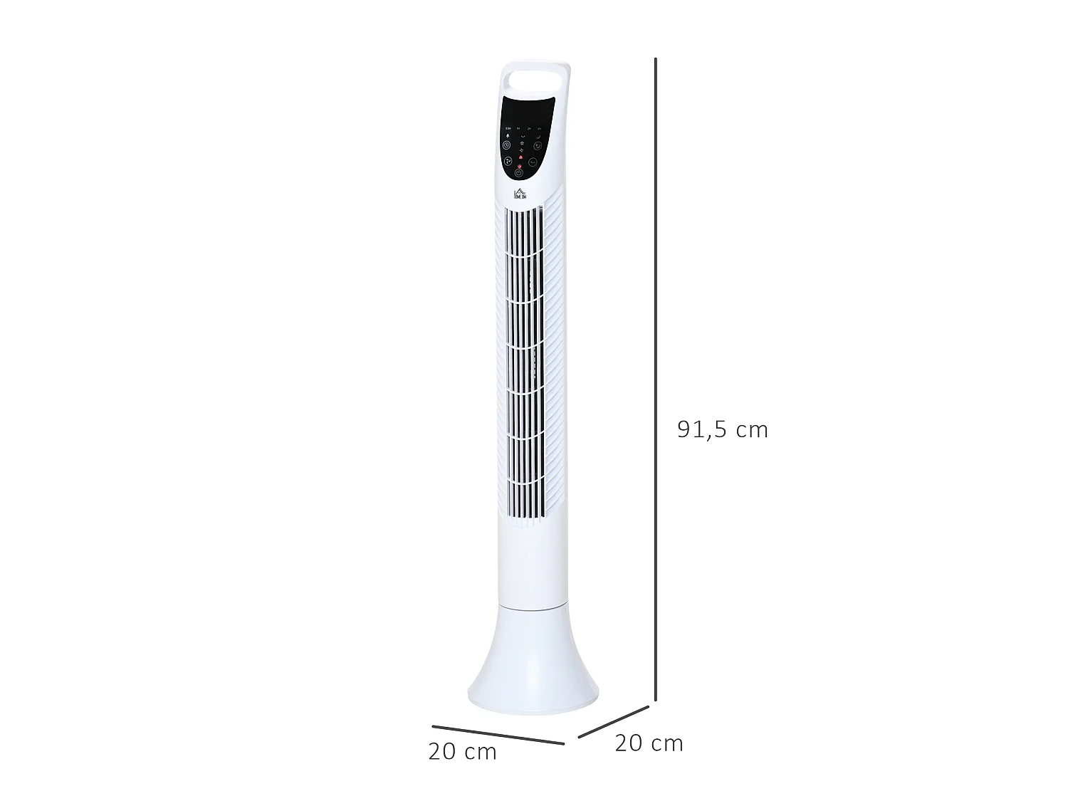 Ventilateur colonne tour oscillant silencieux 40 W télécommande panneau contrôle tactile 3 vitesses H.91,5 cm blanc