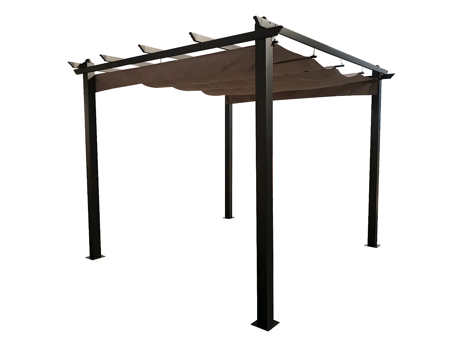 Gazebo autoportante alluminio e telo grigio tortora 3 x 3 m REGIA