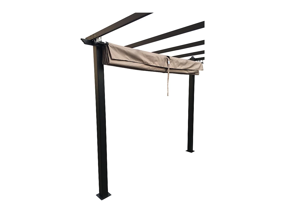 Gazebo autoportante alluminio e telo grigio tortora 3 x 3 m REGIA