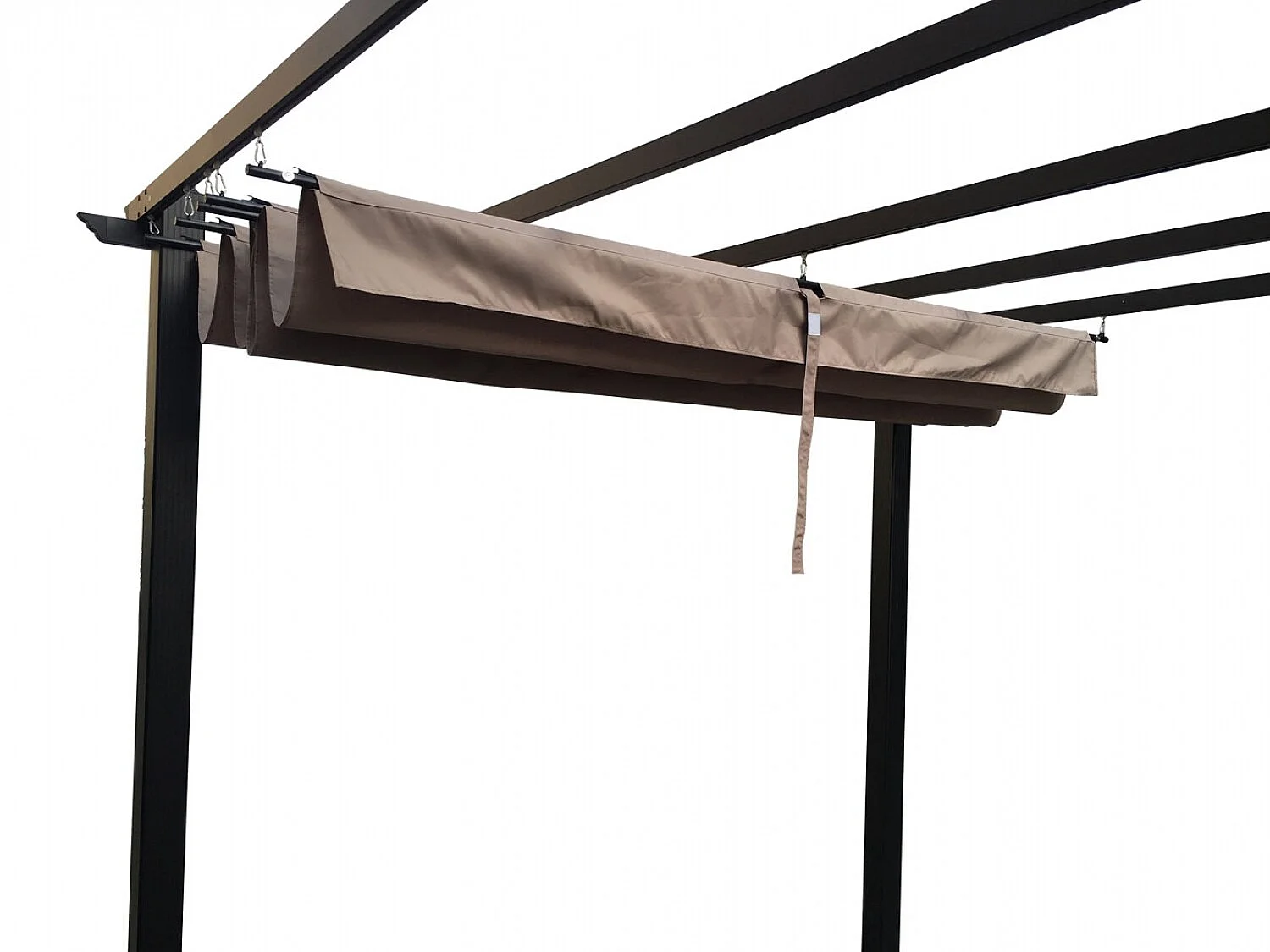 Tonnelle autoportante 3 x 3 m en aluminium et toile taupe REGIA