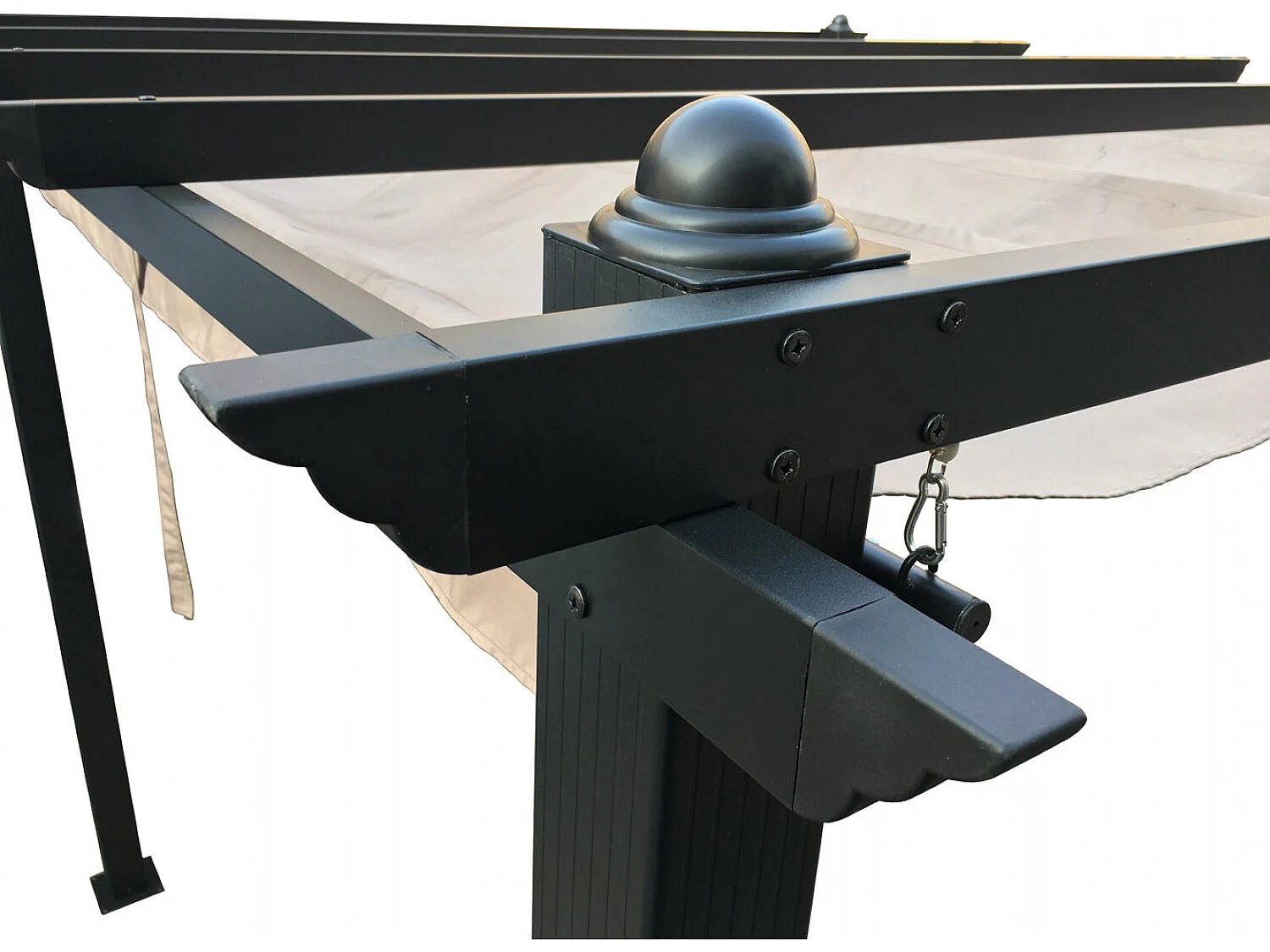 Tonnelle autoportante 3 x 3 m en aluminium et toile taupe REGIA