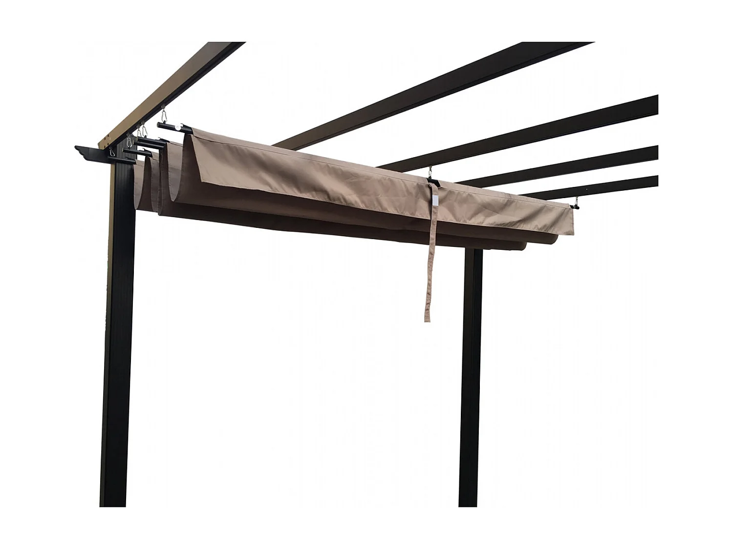 Tonnelle autoportante 3 x 3 m en aluminium et toile taupe REGIA