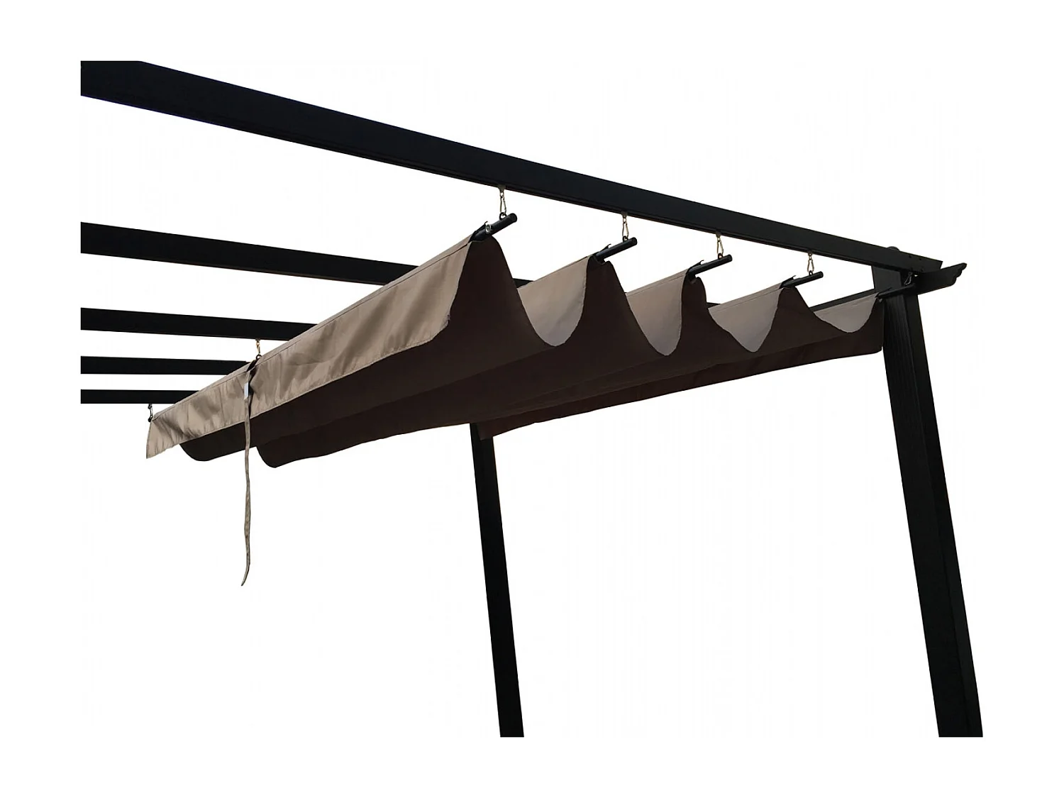 Tonnelle autoportante 3 x 3 m en aluminium et toile taupe REGIA