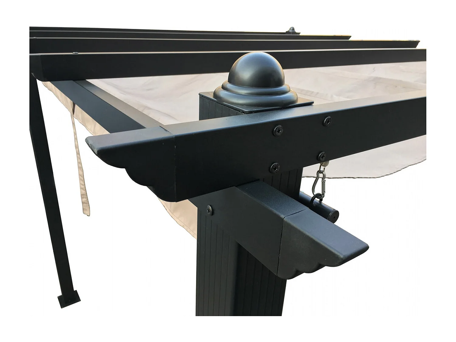 Tonnelle autoportante 3 x 3 m en aluminium et toile taupe REGIA