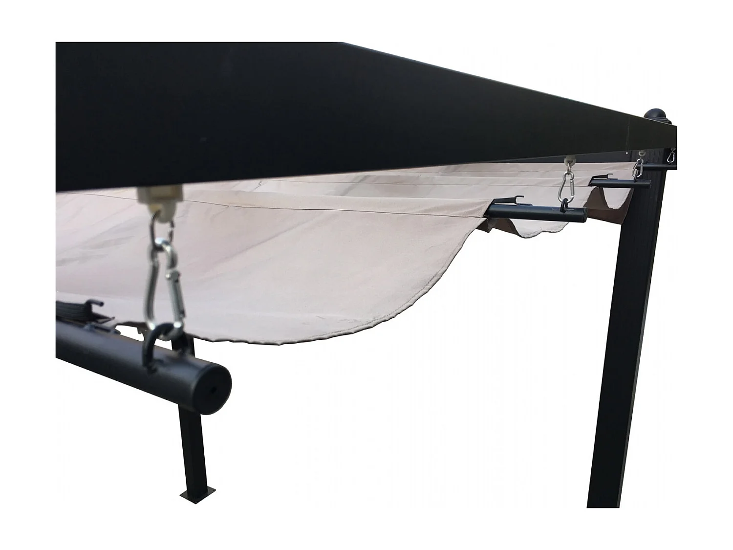 Tonnelle autoportante 3 x 3 m en aluminium et toile taupe REGIA