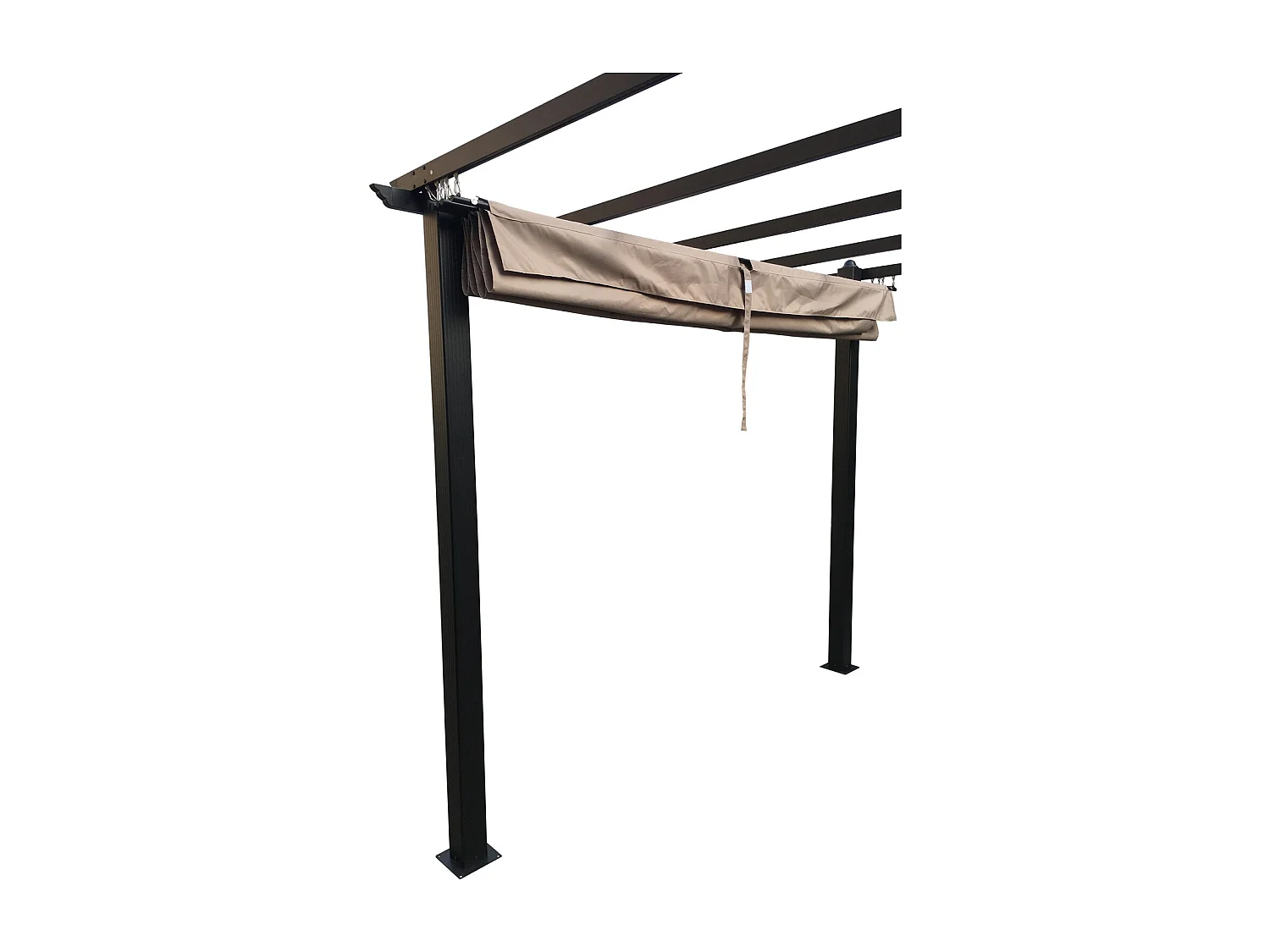 Tonnelle autoportante 3 x 3 m en aluminium et toile taupe REGIA