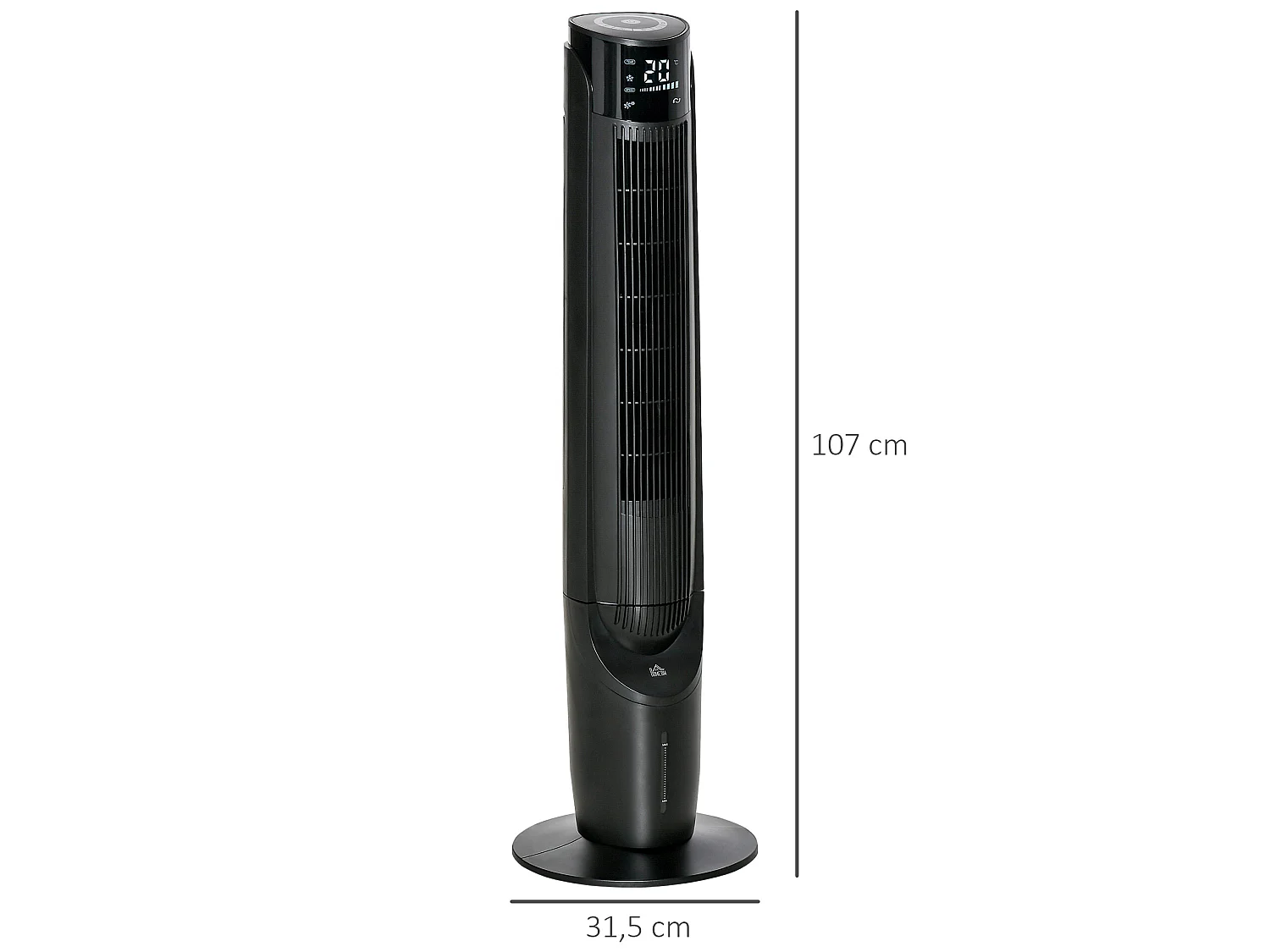 HOMCOM Ventilateur colonne tour rafraichisseur d'air 2 en 1 oscillant 60 W ultra silencieux télécommande incluse minuterie 4 modes 3 vitesses Ø 31 x 107 cm noir