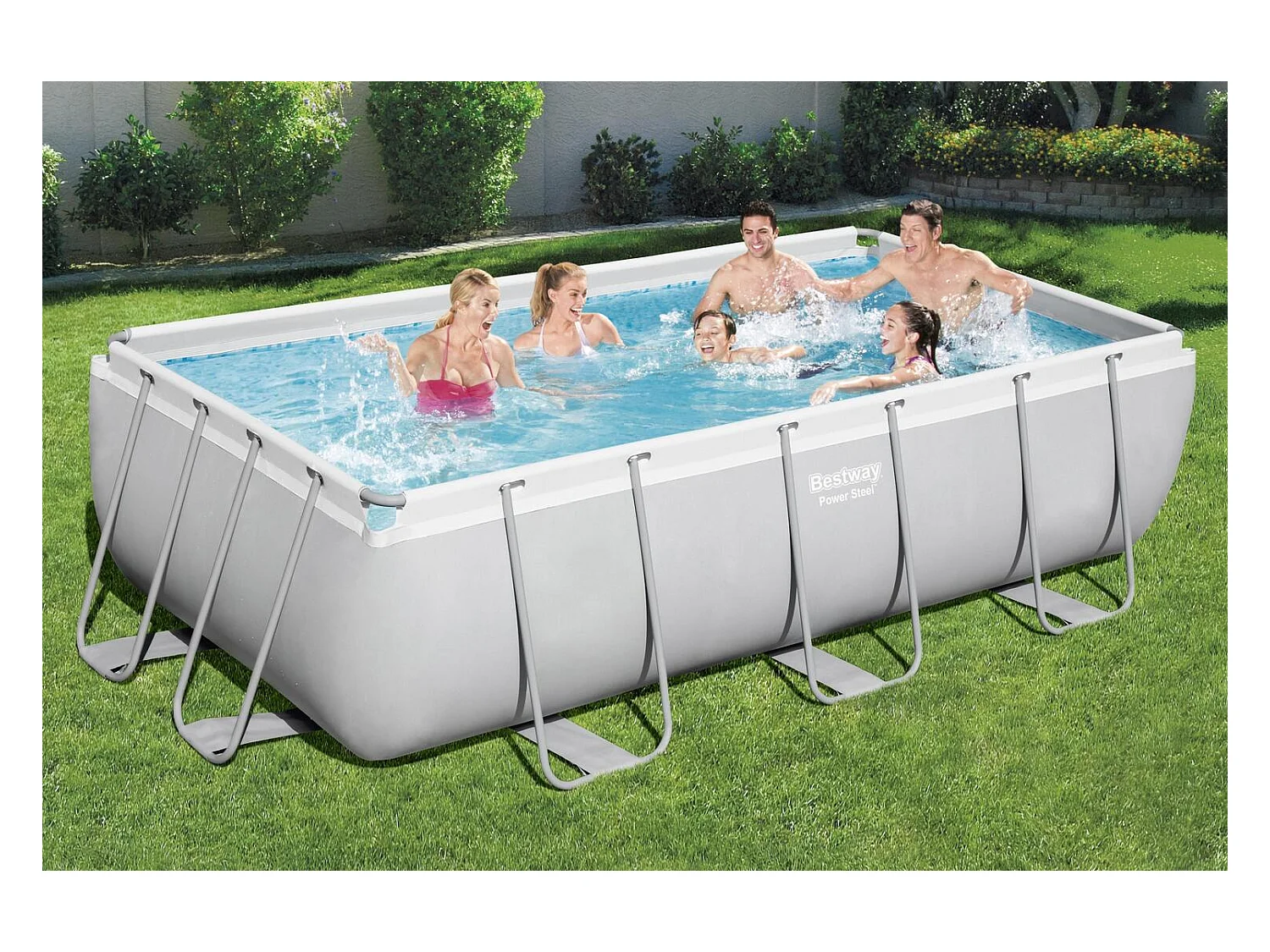 Piscine tubulaire rectangulaire 4,04 x 2,01 x 1 m HAWI