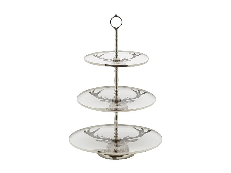 Serviteur muet en aluminium et résine à motif cerf