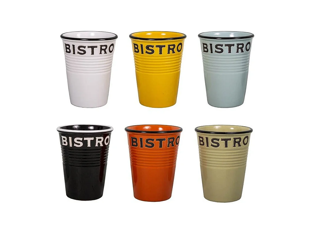 Gobelets colorés Brasserie bistrot (Lot de 6)