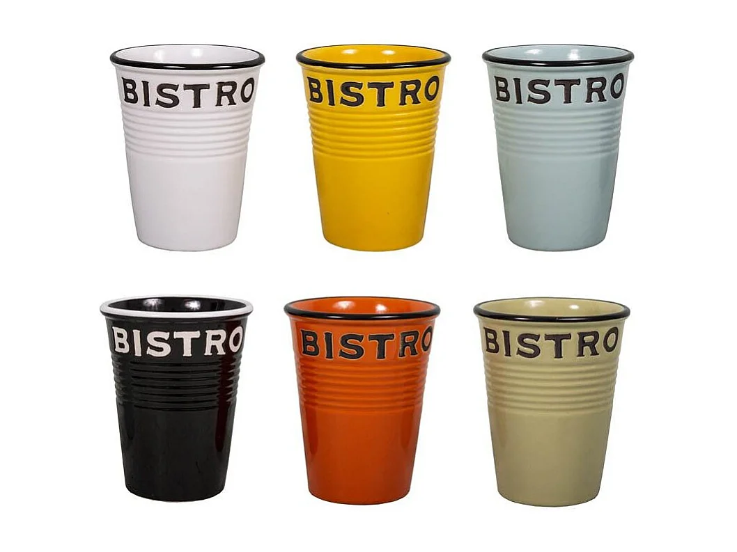 Gobelets colorés Brasserie bistrot (Lot de 6)
