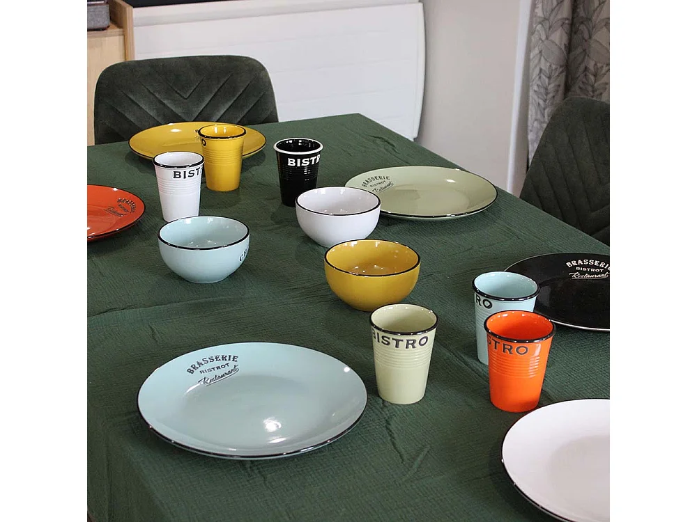 Gobelets colorés Brasserie bistrot (Lot de 6)