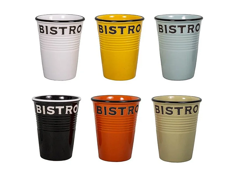 Gobelets colorés Brasserie bistrot (Lot de 6)