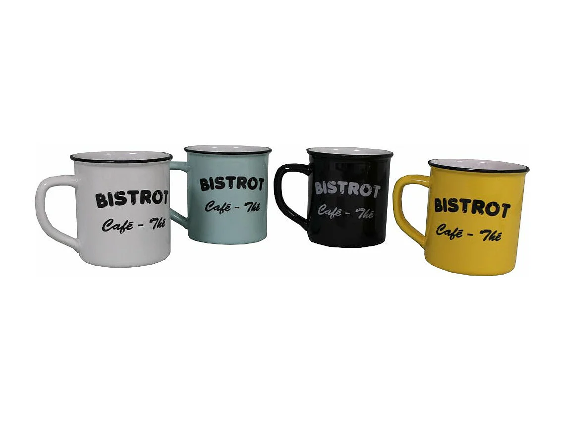 Set 4 mugs Brasserie bistrot (Lot de 4)