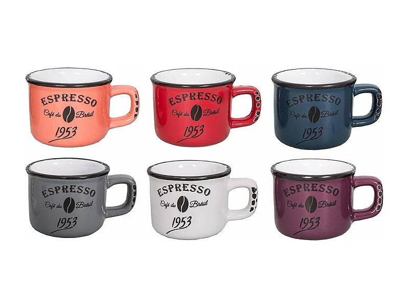 Tazze in ceramica colorata Bistrot (Set di 6) 10 cl - Espresso