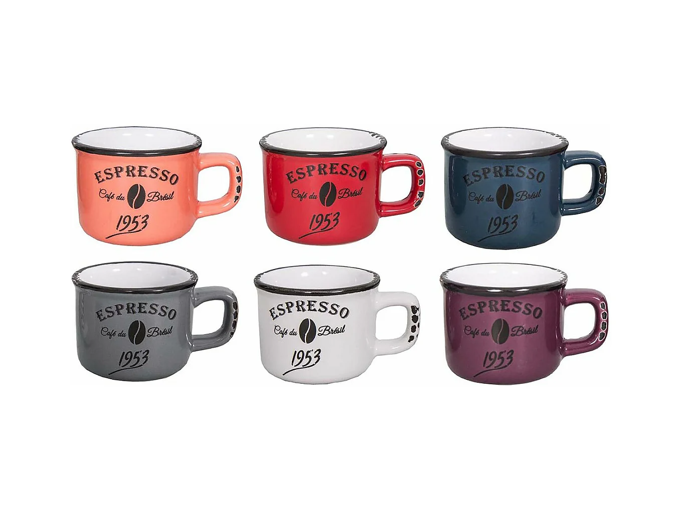 Tazze in ceramica colorata Bistrot (Set di 6) 10 cl - Espresso