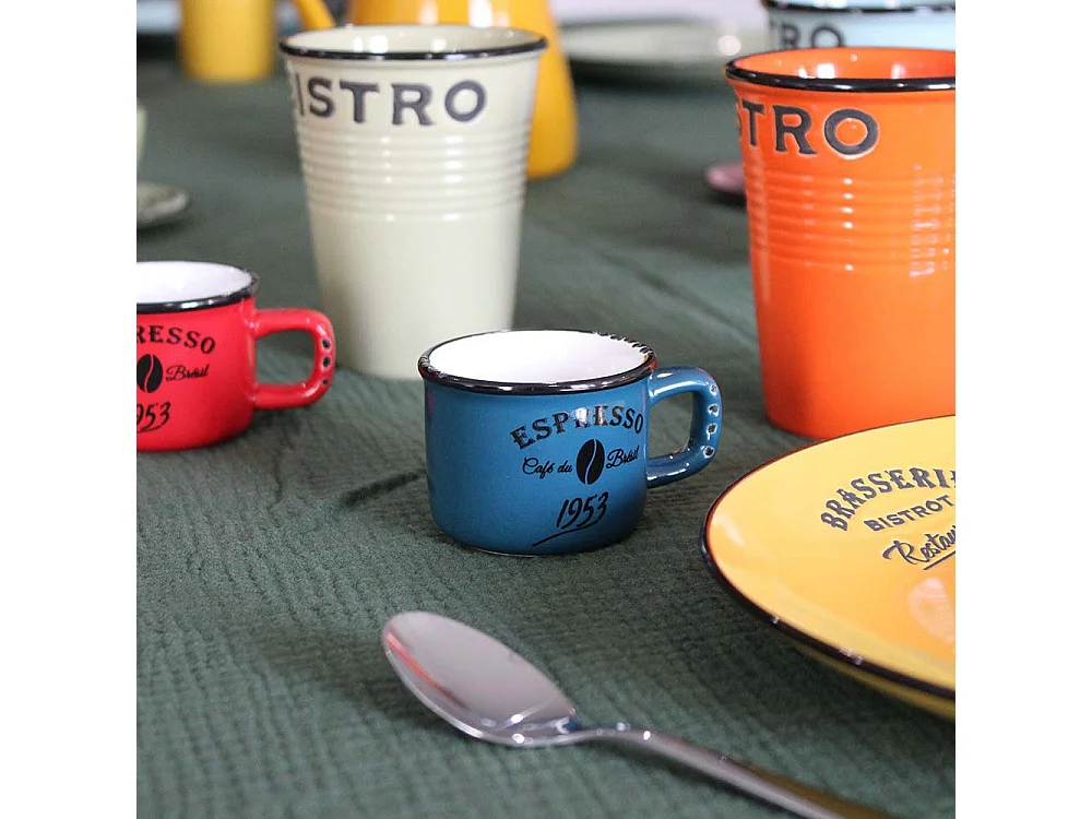 Tazze in ceramica colorata Bistrot (Set di 6) 10 cl - Espresso