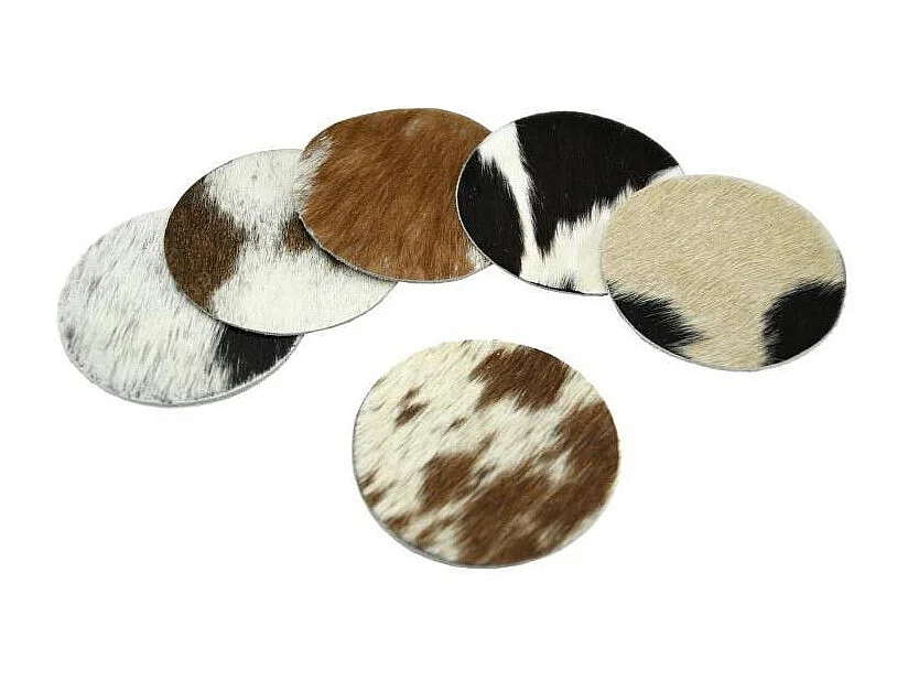 Sottobicchieri in pelle di mucca (set di 6)