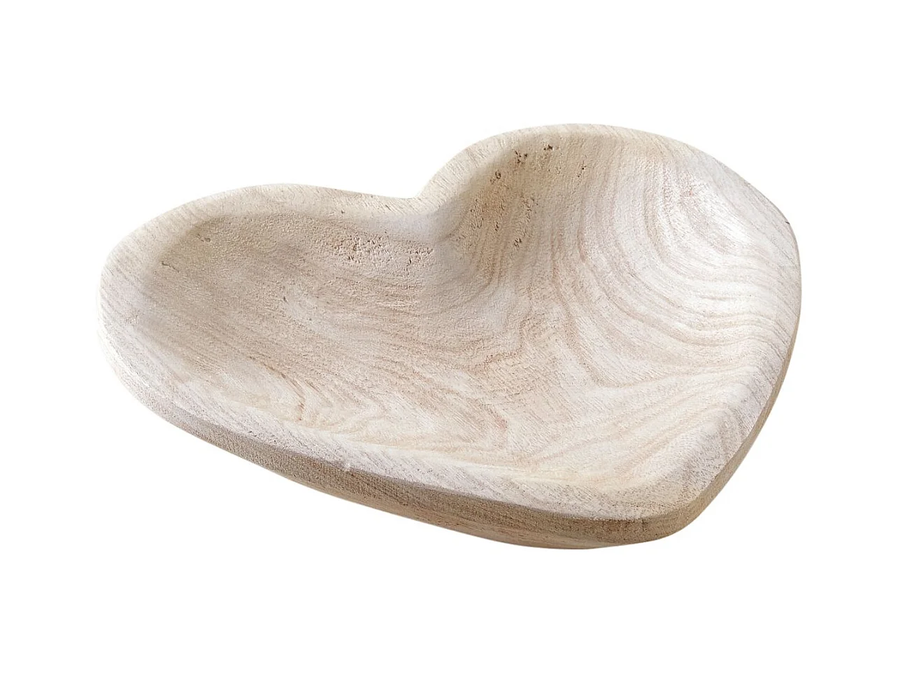 Récipient forme de coeur en paulownia 26 cm