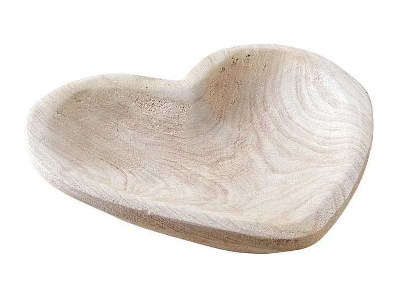 Récipient forme de coeur en paulownia 26 cm