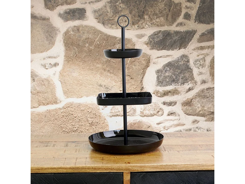 Serviteur métal et résine noir