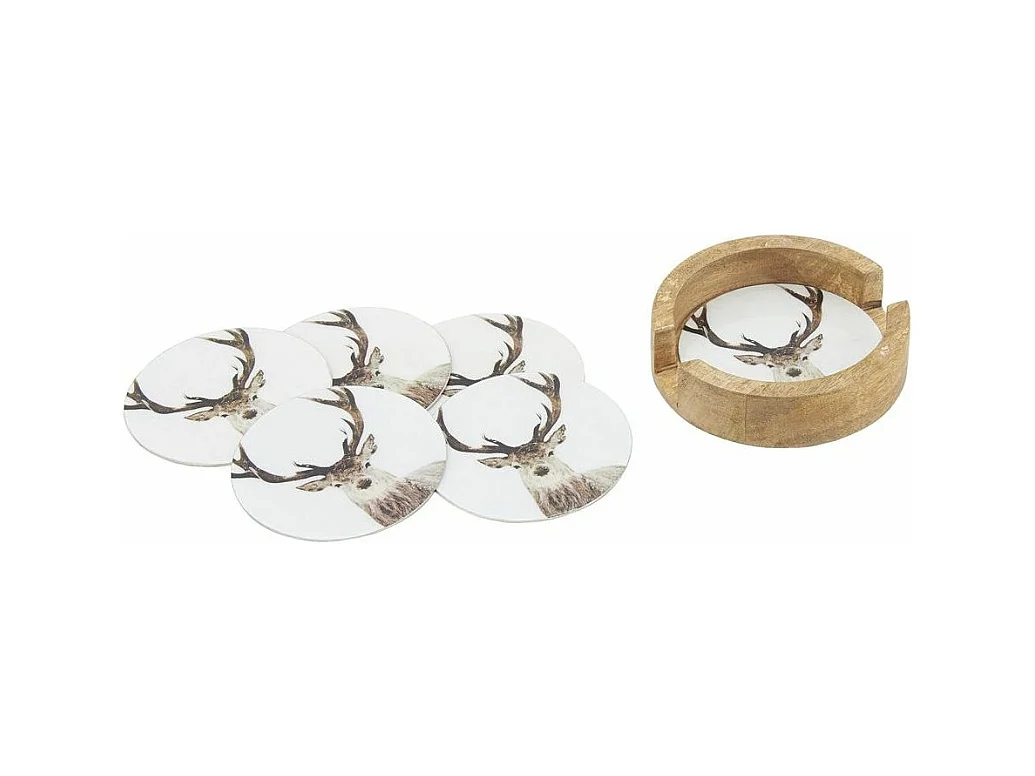 Dessous de verre Cerfs en métal (Lot de 6)