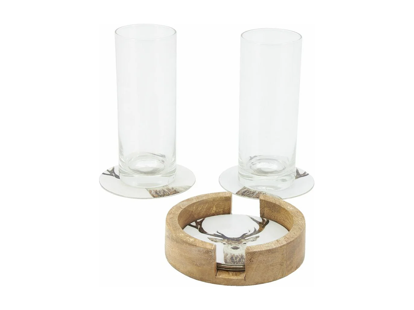 Dessous de verre Cerfs en métal (Lot de 6)