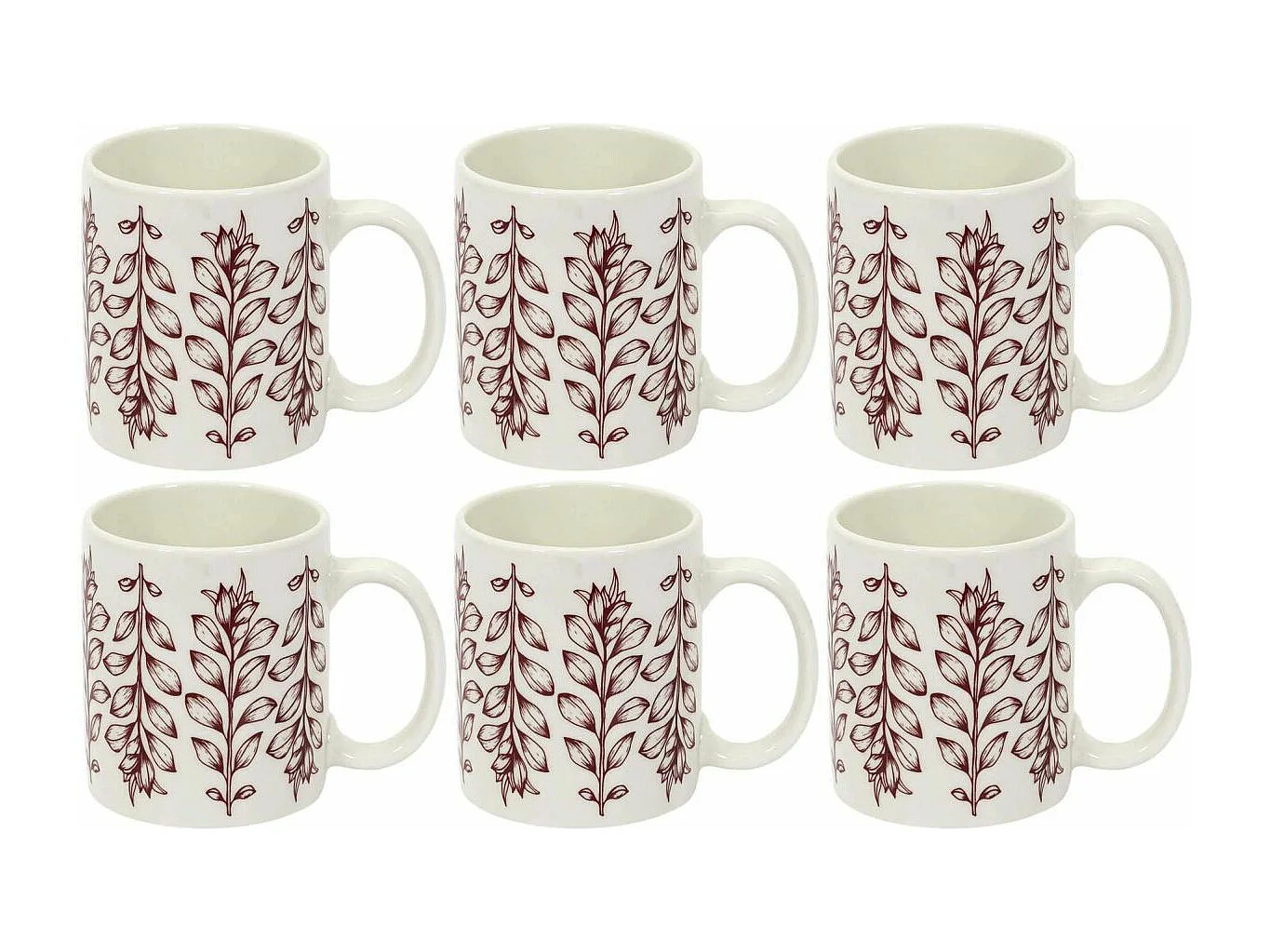Mug en porcelaine Cottage 35 cl (Lot de 6)