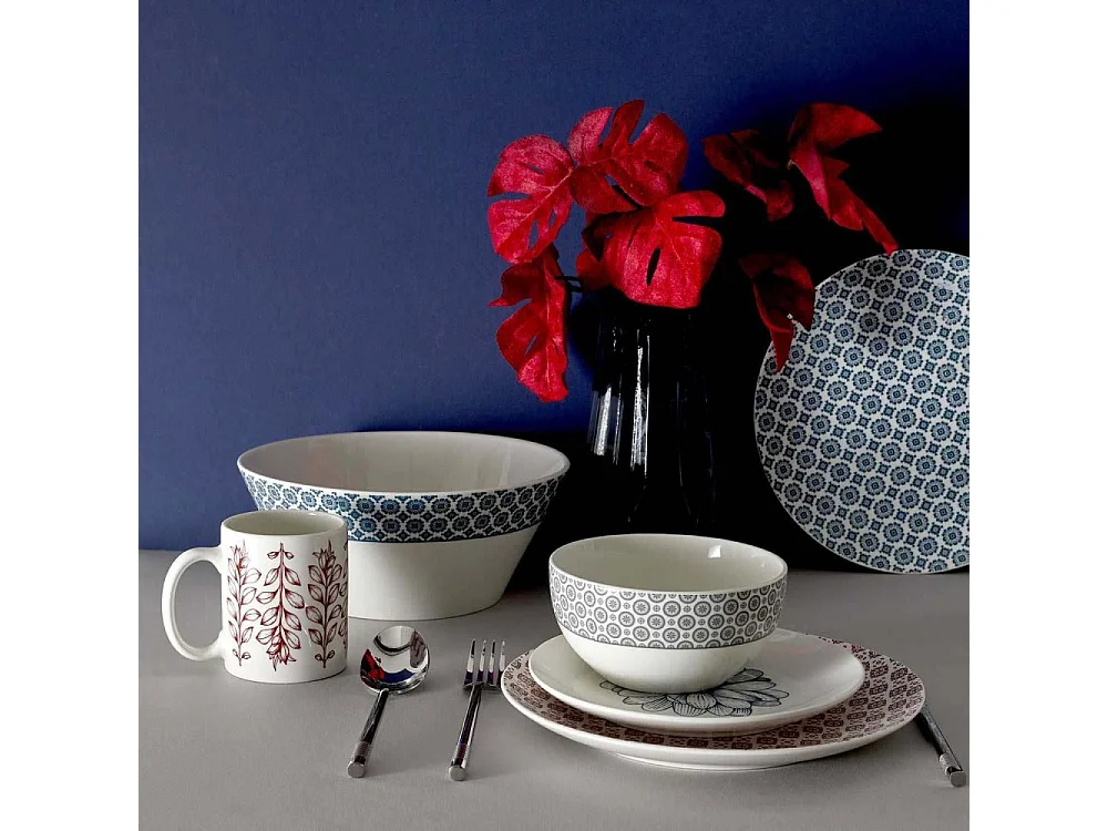 Mug en porcelaine Cottage 35 cl (Lot de 6)