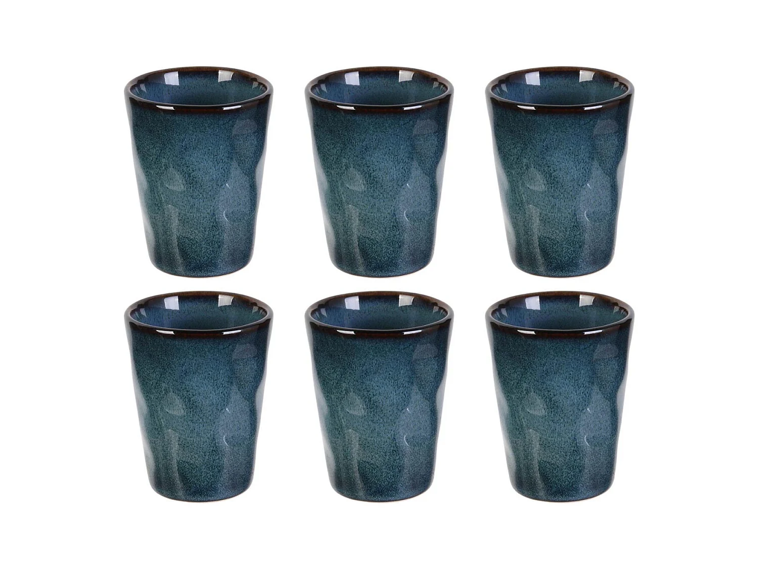 Gobelet expresso en grès bleu Au grès du temps Lot de 6