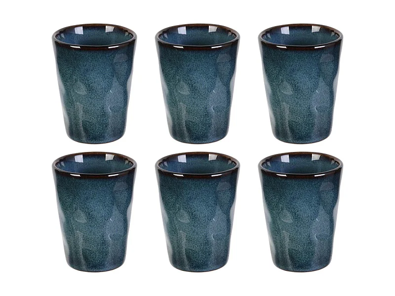 Gobelet expresso en grès bleu Au grès du temps Lot de 6