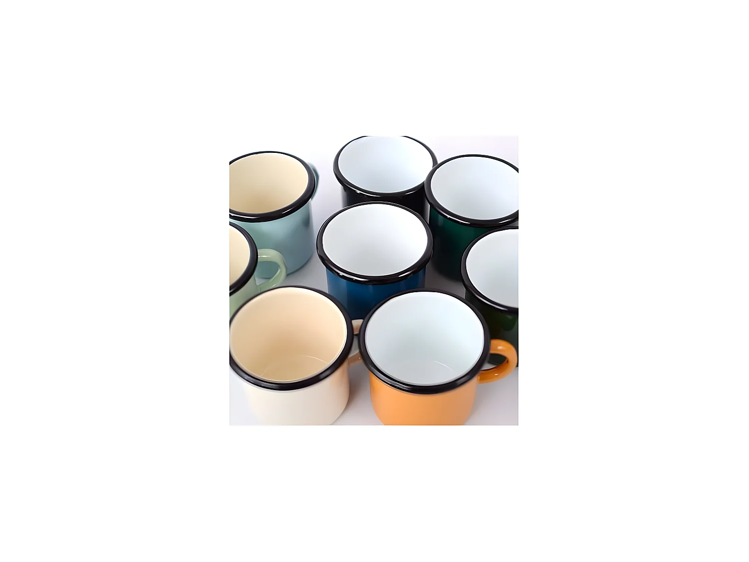 Bunte Emaille-Tassen Classic (3er-Set)