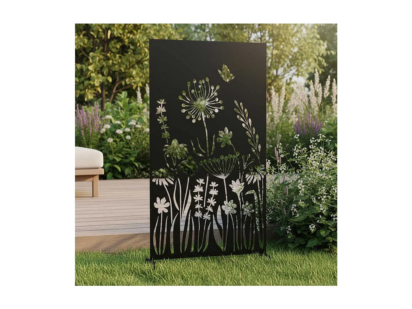 Brise vue treillis en fer Motif floral