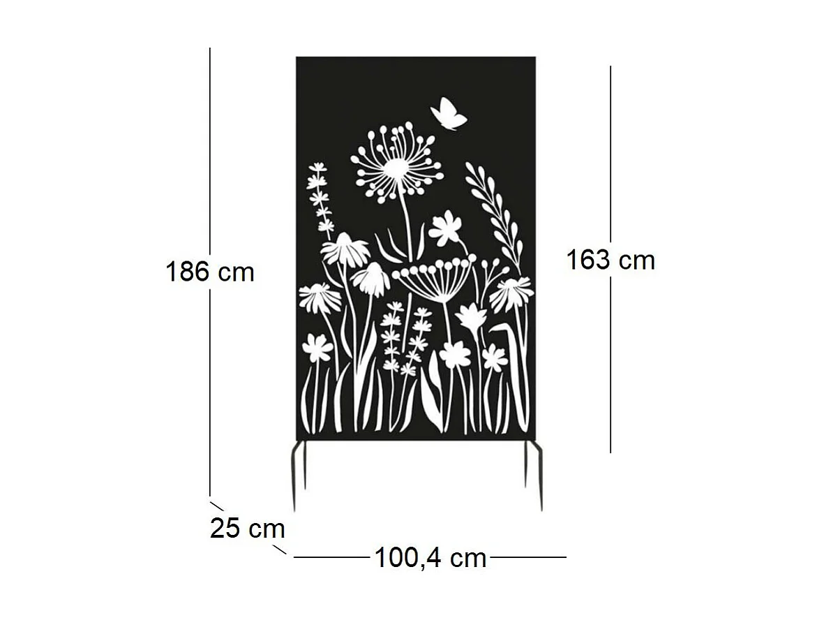 Brise vue treillis en fer Motif floral