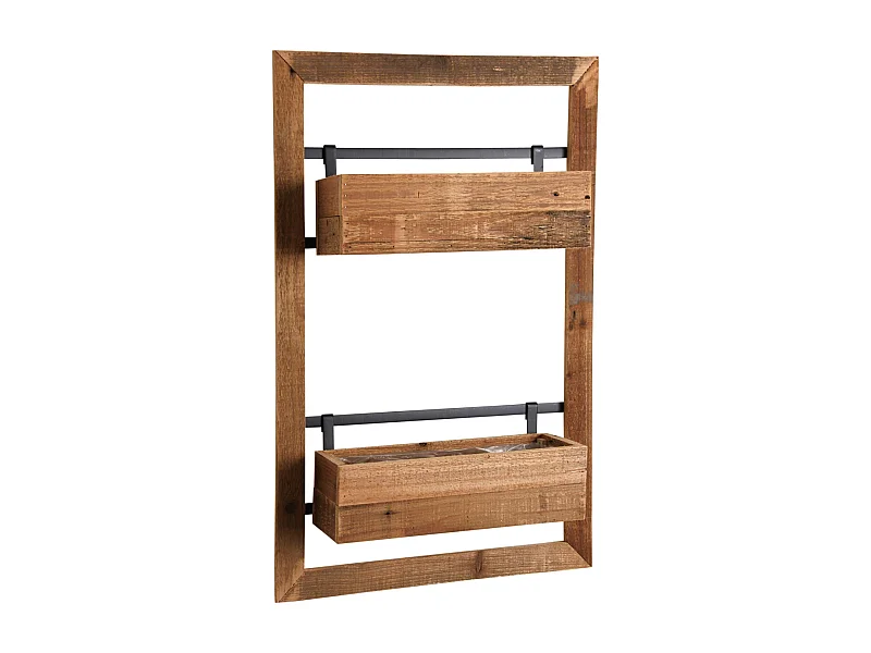 Double jardinière murale en bois Lofty