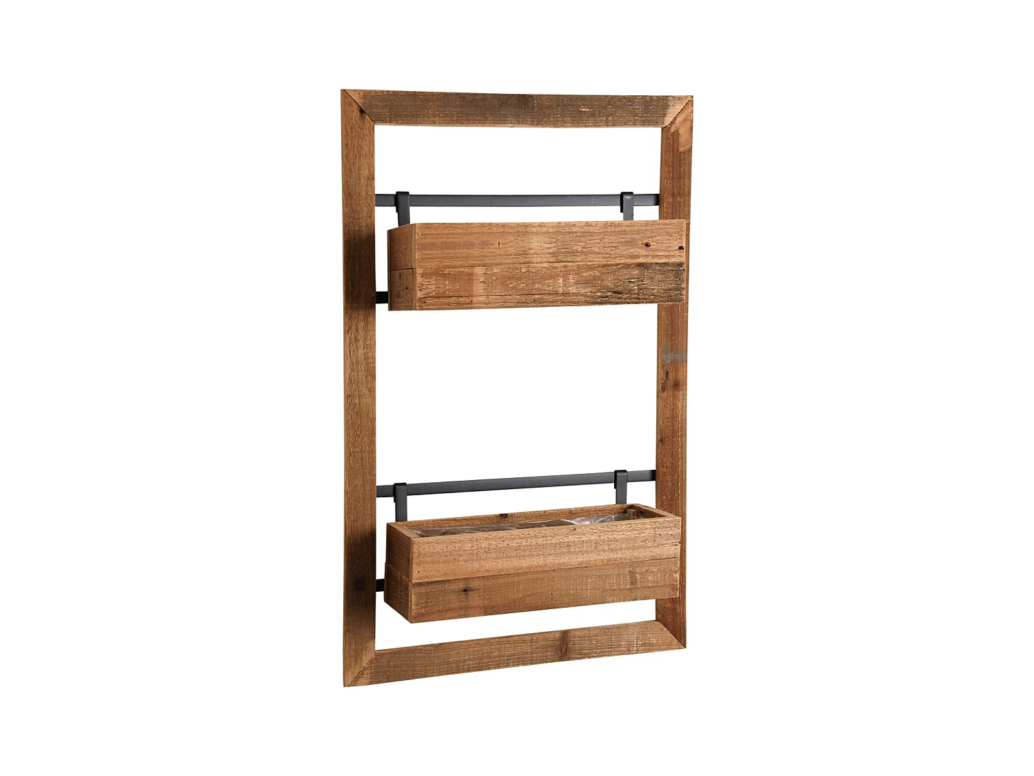 Double jardinière murale en bois Lofty