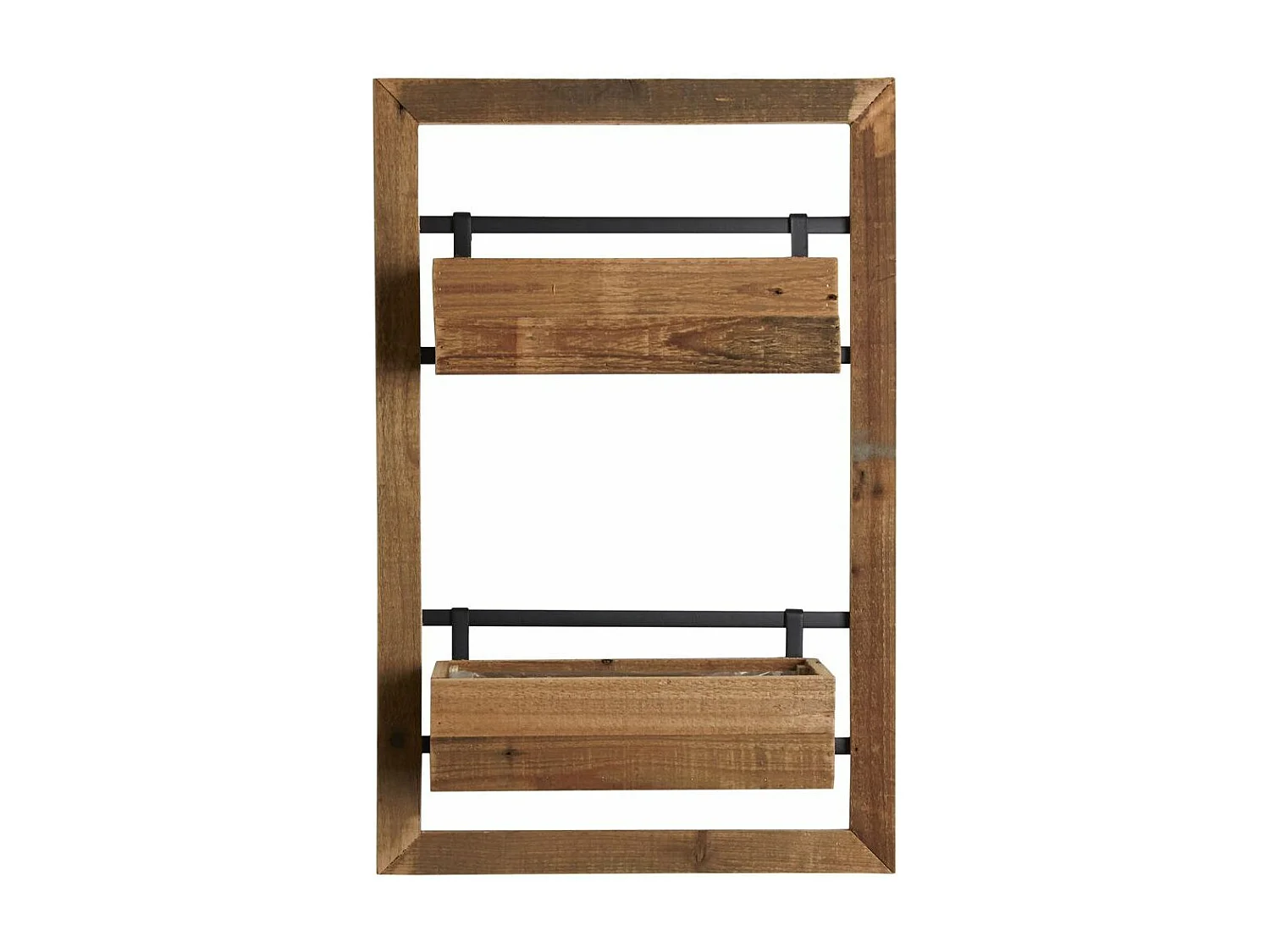 Double jardinière murale en bois Lofty