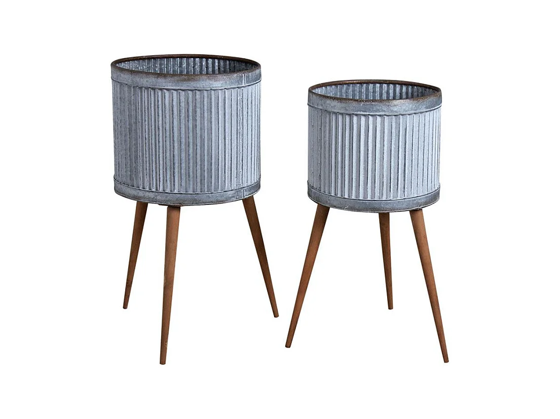 Cache-pots sur pieds zigzag