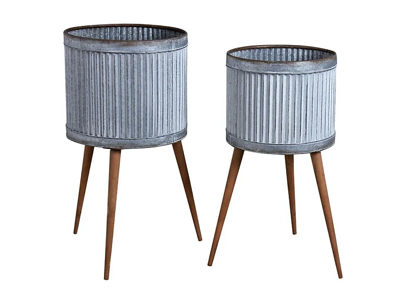 Cache-pots sur pieds zigzag