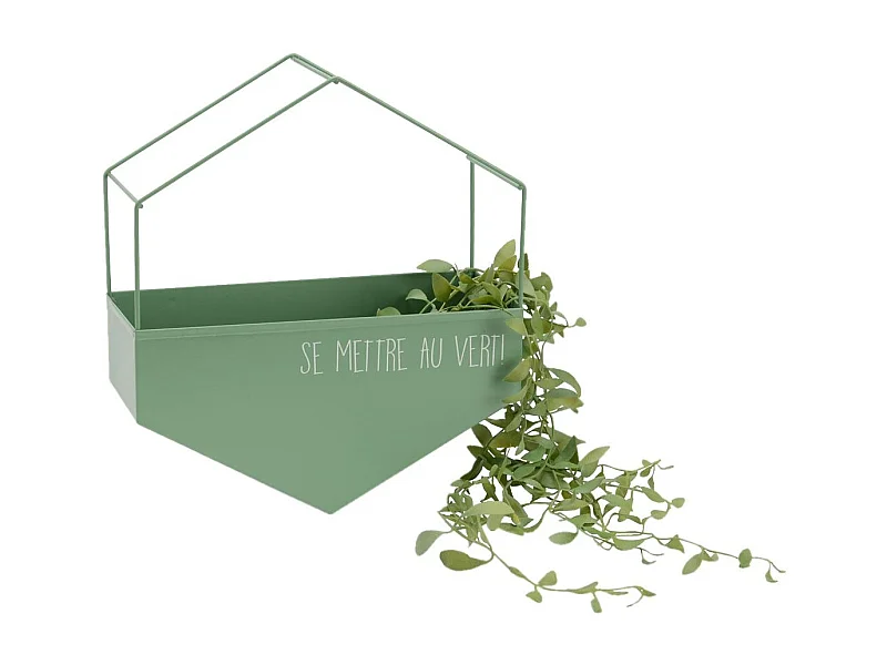 Cache-pot en métal hexagonal Se mettre au vert